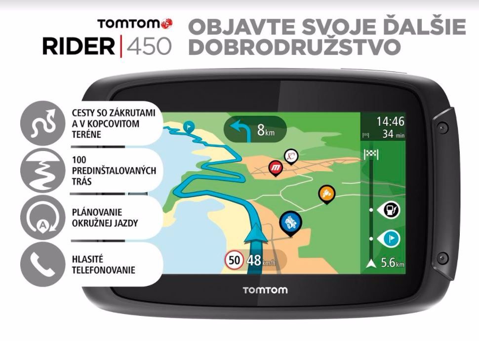 15 % zľava na navigácie TomTom Rider 450 a TomTom Rider 450 PremiumPack od DSI Slovakia