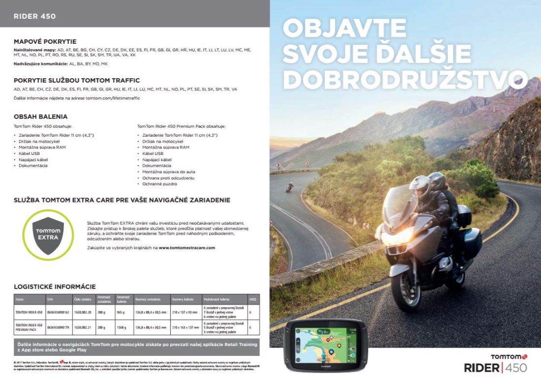 15 % zľava na navigácie TomTom Rider 450 a TomTom Rider 450 PremiumPack od DSI Slovakia
