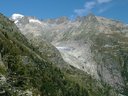 Pohľad na Rhone Gletscher zo stúpania na Grimmselpass