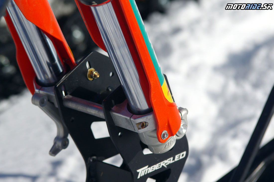 KTM 500 EXC s kitom Polaris Timbersled - Mega zábava snow bike na na snehu - Camso DTS 129