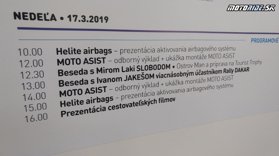 Program - Výstava Motocykel 2019, Bratislava