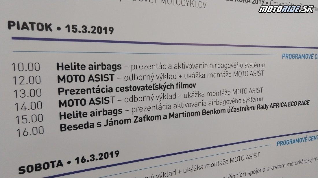 Program Piatok - Výstava Motocykel 2019, Bratislava
