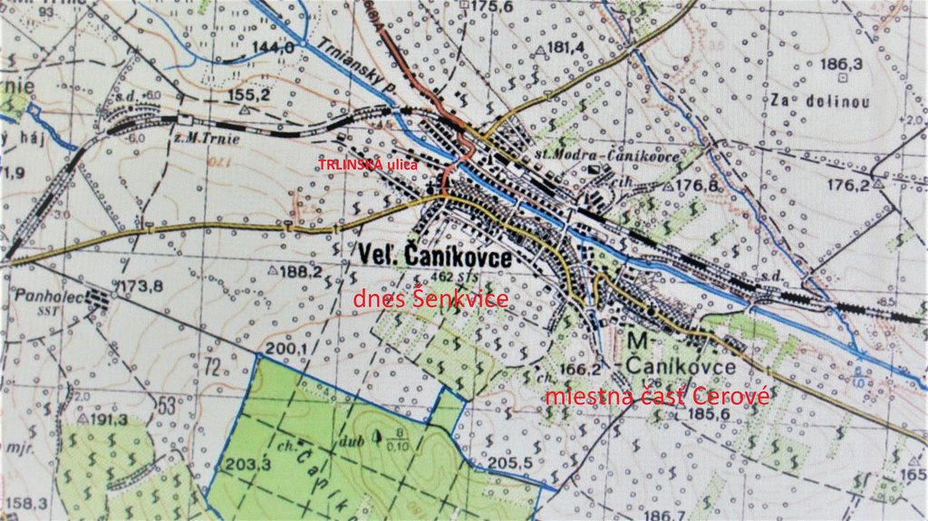 stará mapa Šenkvíc a okolia