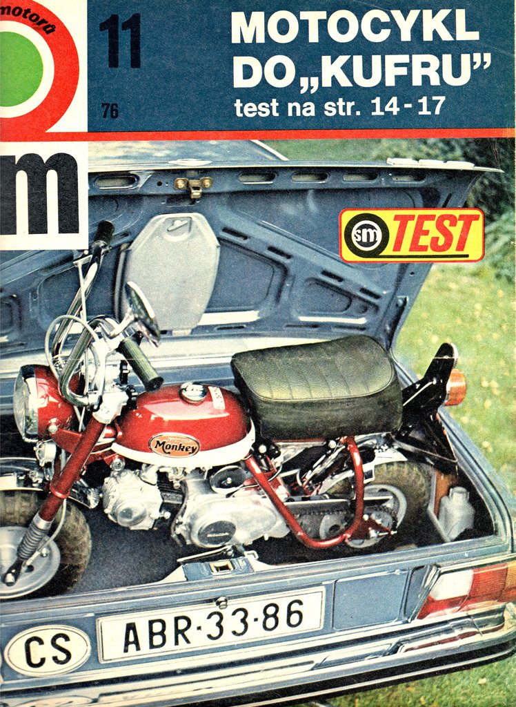 testovaný Monkey vo Světe Motorú 1976