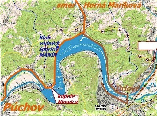mapa presunu Púchov-Nimnica-Horná maríková