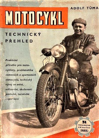 titulka knihy A. Túmu Motocykl technicky prehled 1950 Ogar 350, Norton, Jawa, ČZ