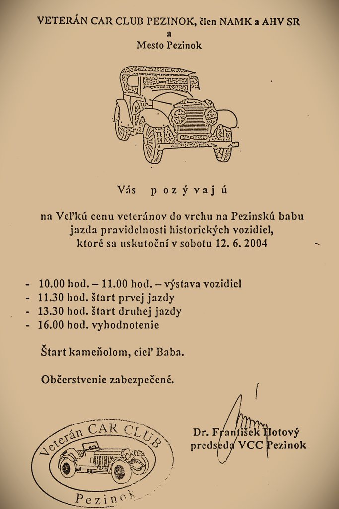 pozvánka na VC veteránov 2004