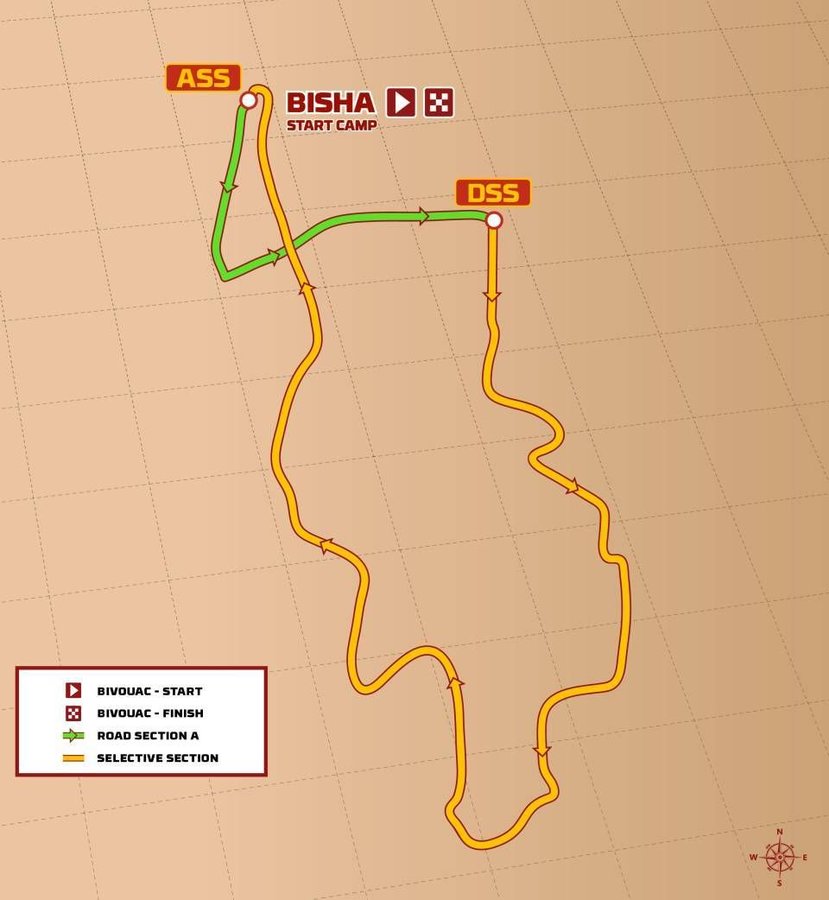 Dakar 2025: 1 etapa BISHA > BISHA - mapa