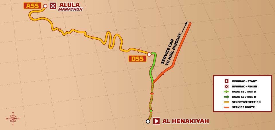 Dakar 2025: 4 etapa AL HENAKIYAH - ALULA - mapa etapy