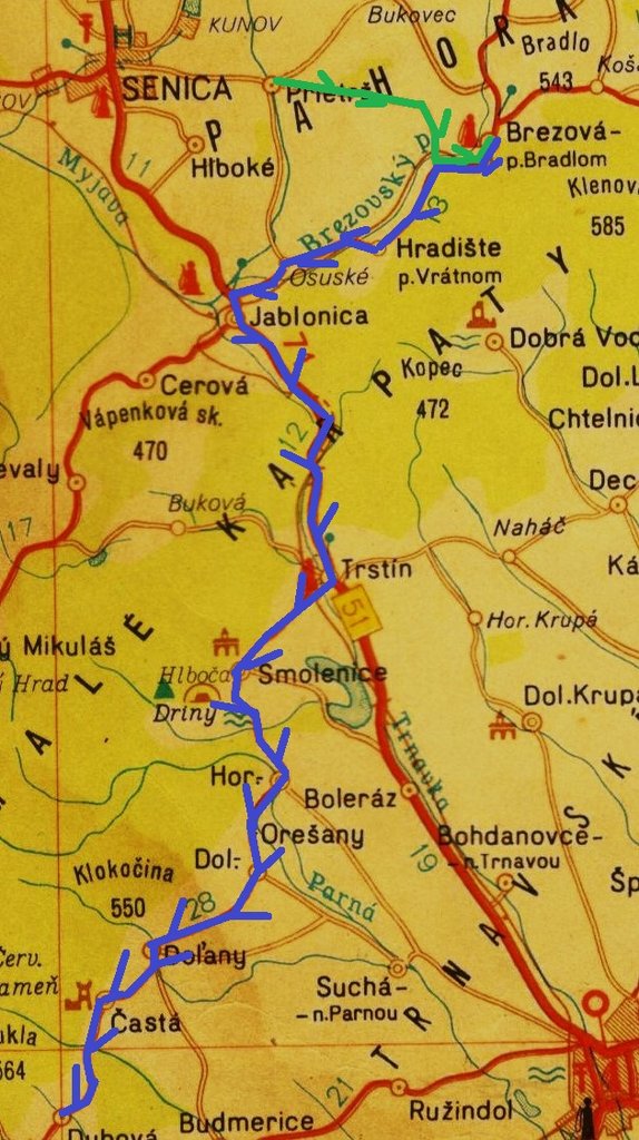 mapka tretej etapy cesty domov