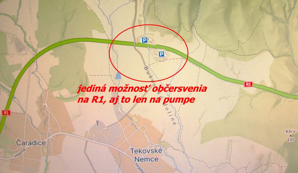 jediné občerstvenie priamo na R1 na dvoch pumpách.