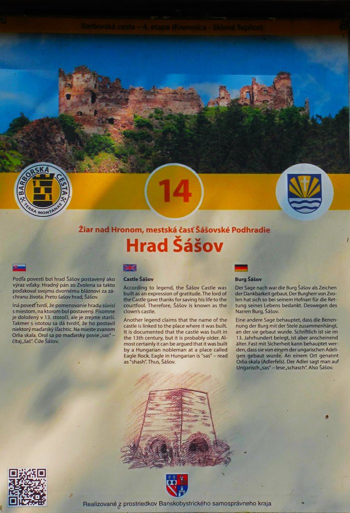 informačná tabuľa pod hradom
