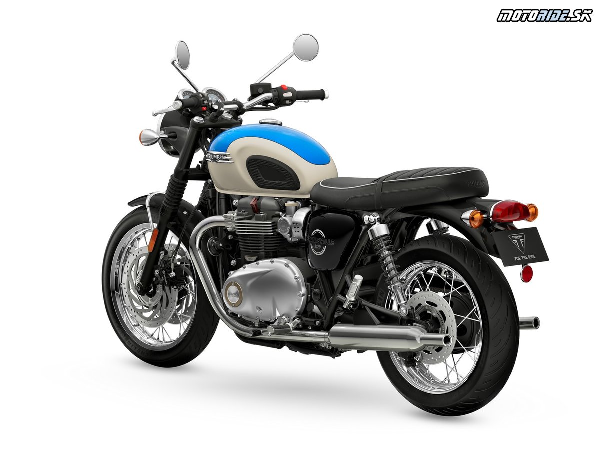 Bonneville-T120 2026 Aegean-Blue LHS-Rear-Angle