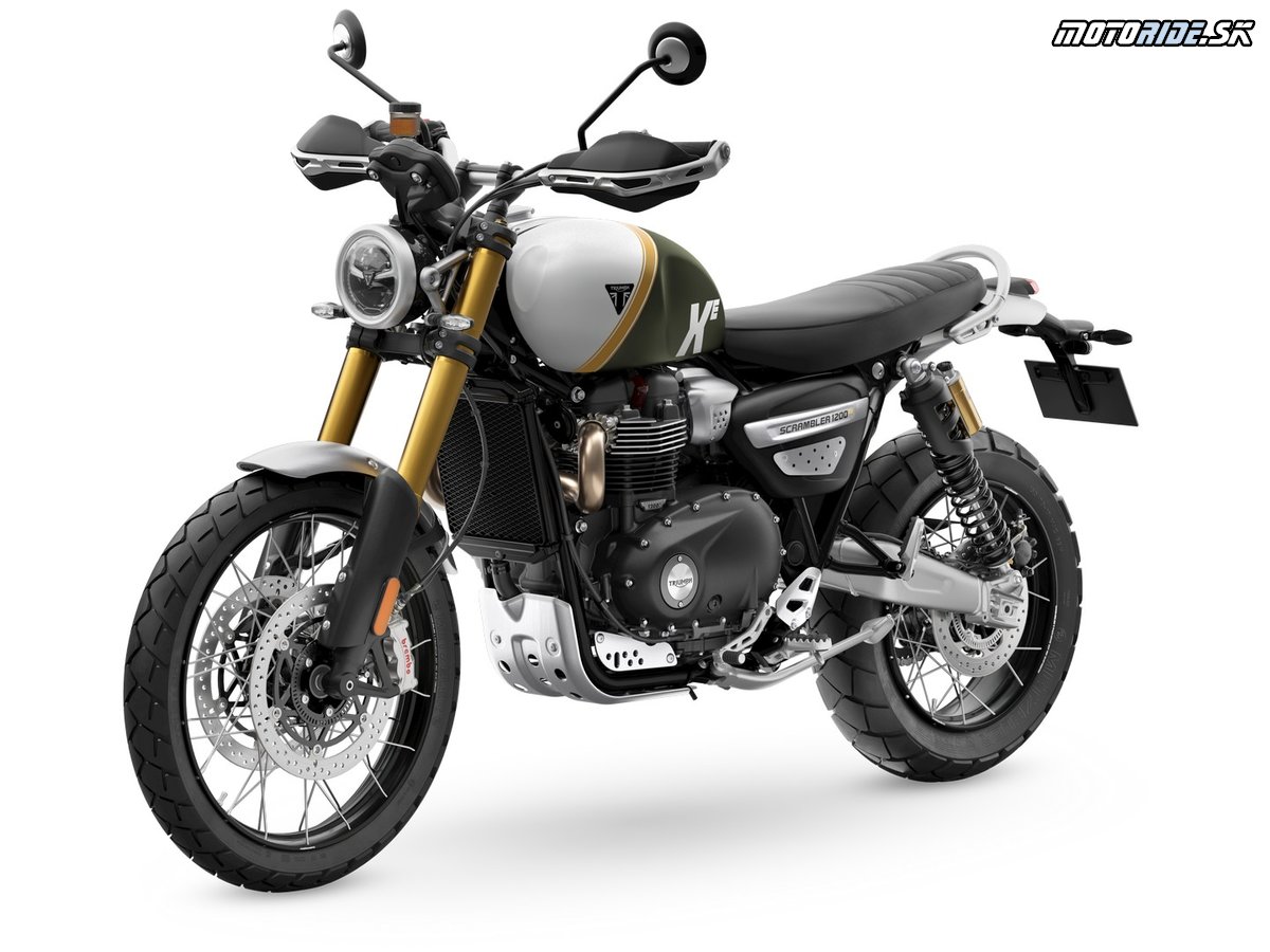 Scrambler-1200-XE 2026 Khaki-Green LHS-Front-Angle