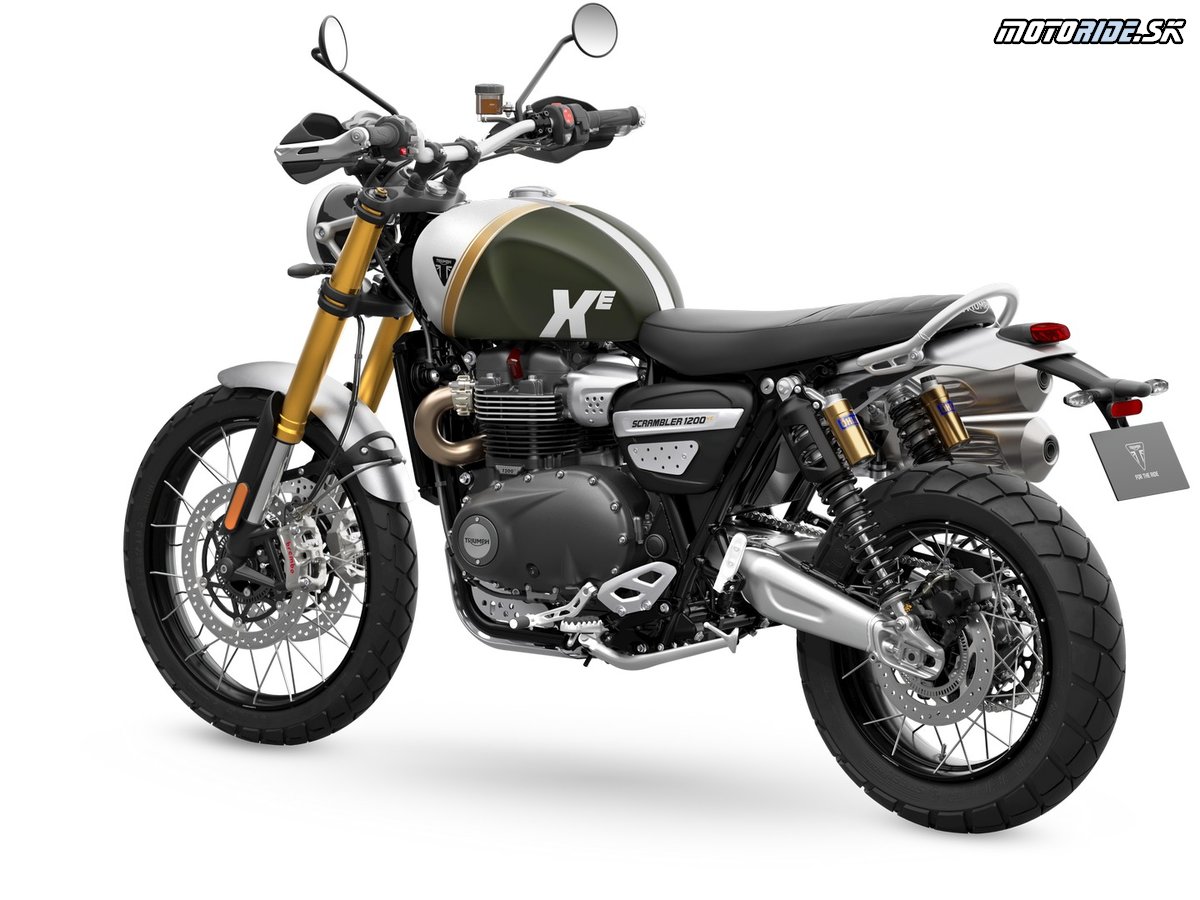 Scrambler-1200-XE 2026 Khaki-Green LHS-Rear-Angle