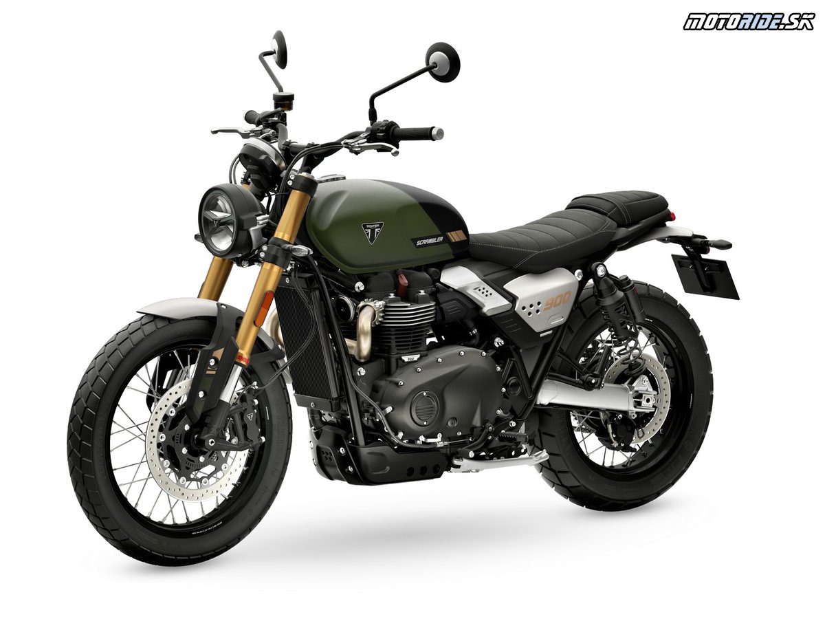Scrambler-900 2026 Matt-Khaki-Green LHS-Front-Angle