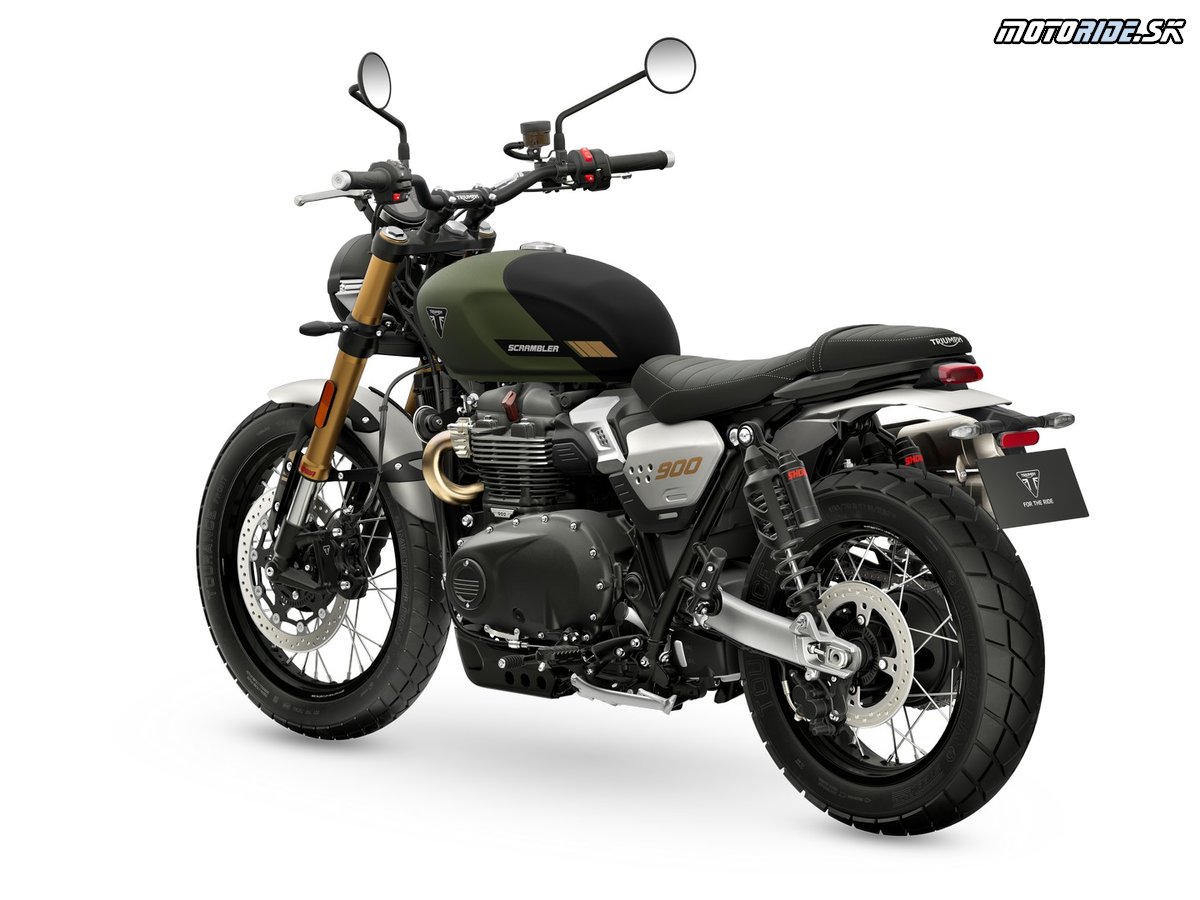 Scrambler-900 2026 Matt-Khaki-Green LHS-Rear-Angle