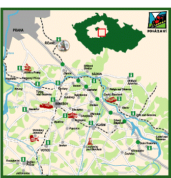 mapa Posazavi