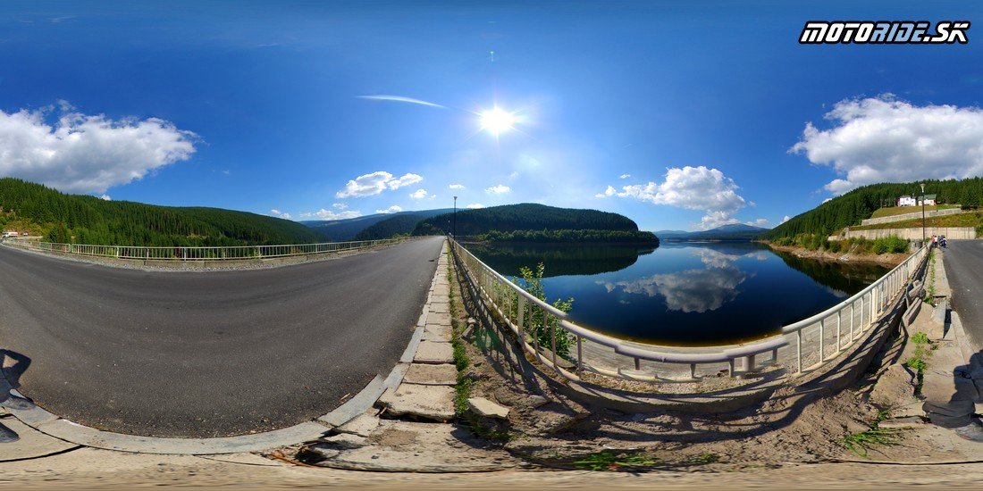 Jazero a priehrada Lacul Oasa, Rumunsko 360 stupňová panoráma