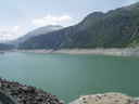 Jazero pri úpätí severnej rampy Julierpassu
