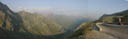Vecerny panorama z prechodu Timmelsjoch na jeho taliansku stranu. 