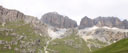 Pohlad z vrcholu Passo Pordoi na okolité vrchy