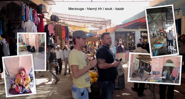 mesto Merzouga - hlavný trh - Maroko 2012