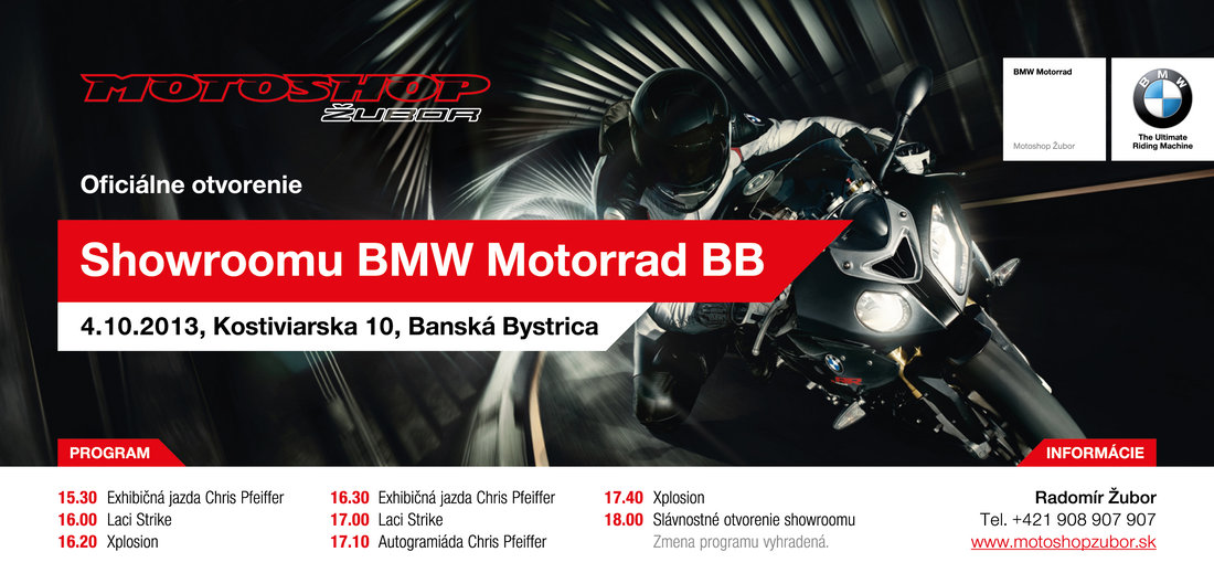 Motoshop pozvanka BMW public