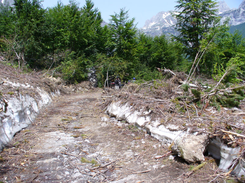 Sedlo 1668 mnm Hranica parku Thetit. Cesta pozvoľna stúpa aj za sedlom nad pásmo lesa. Dosť lavinózny terén. Popadané lavíny znemožňujú prechod touto cestou.