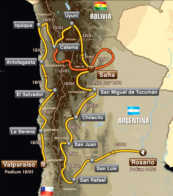 Mapa Dakar 2014