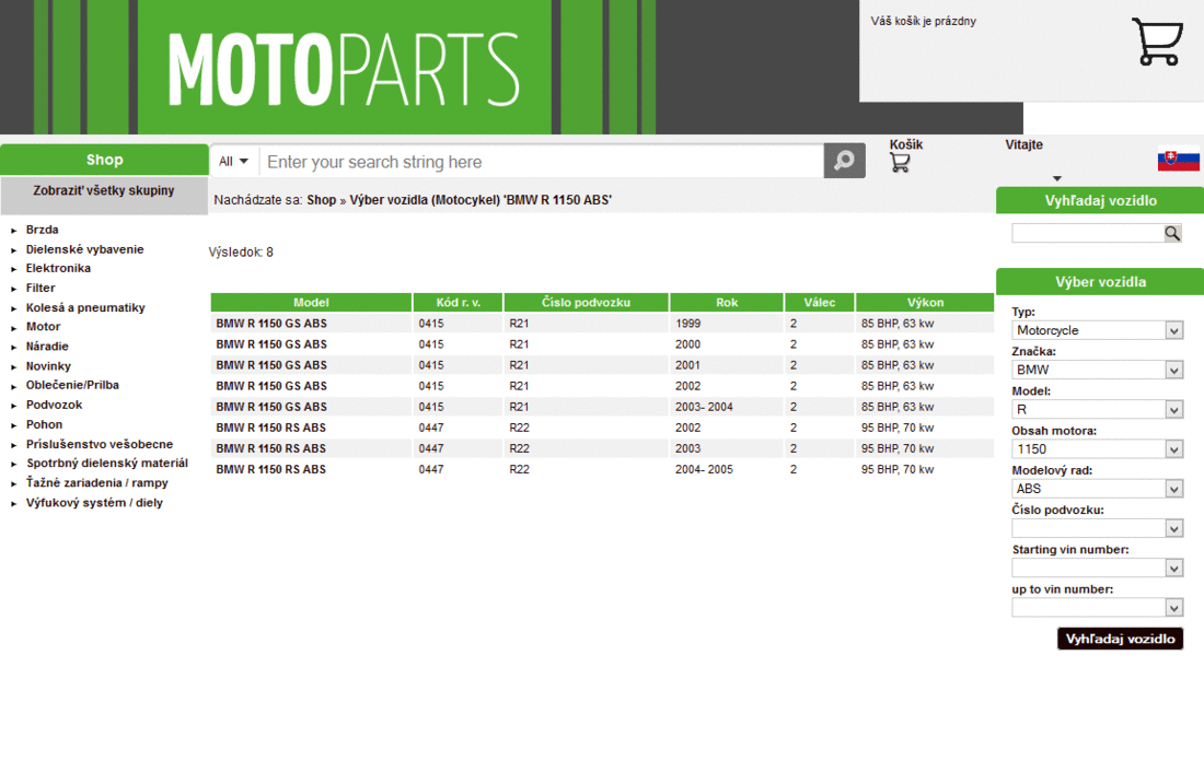Výber vozidla - Motoparts.sk e-shop zameraný na náhradné diely a doplnky na motocykle 