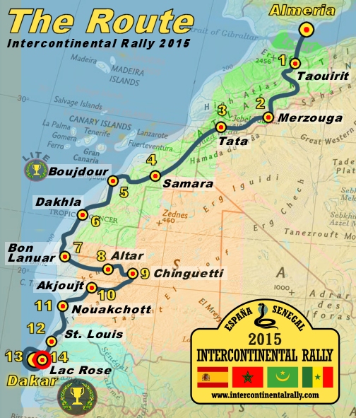 Intercontinental Rally 2015 - trasa