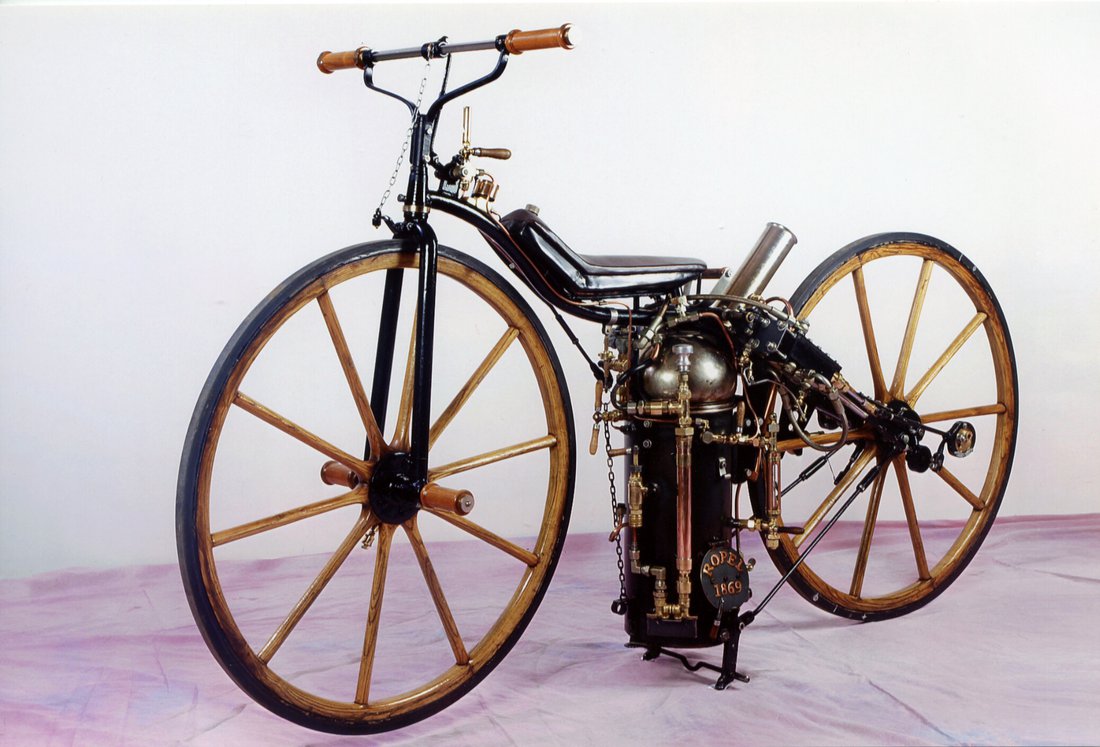 Prvý parný motocykel na svete, Sylvester Howard Roper, 1867-1869 - replika originálu