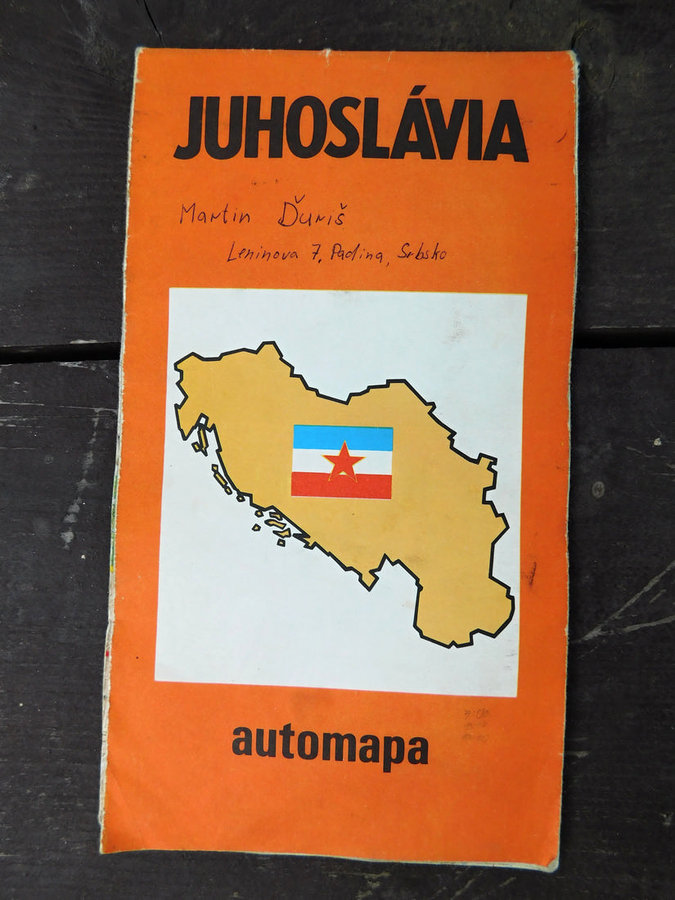 0010-13.7.2015 - Mapa Juhoslávie za 12 KČS
