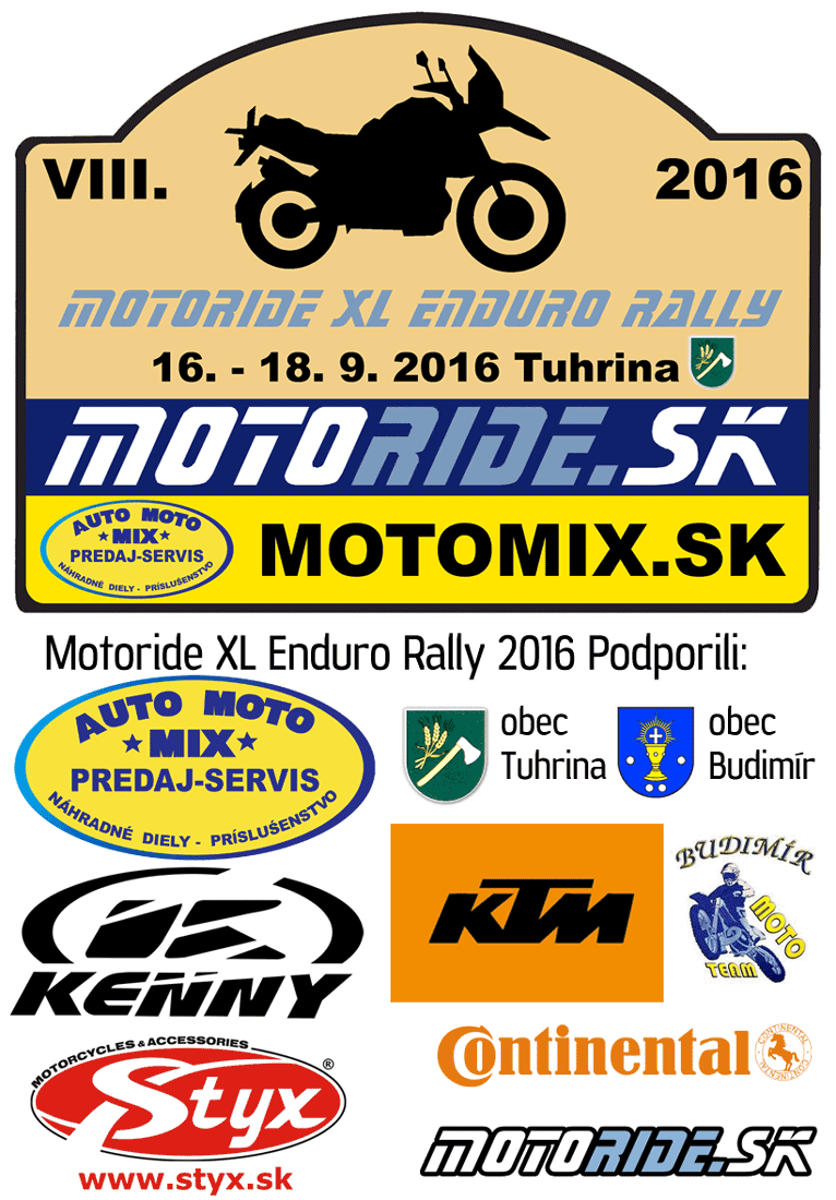 Motoride XL Enduro Rally 2016 Podporili