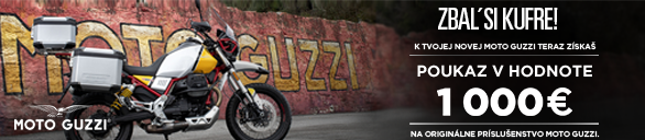 ZBAĽ SI KUFRE - K tvojej novej Moto Guzzi teraz získaš poukaz v hodnote 1000 €