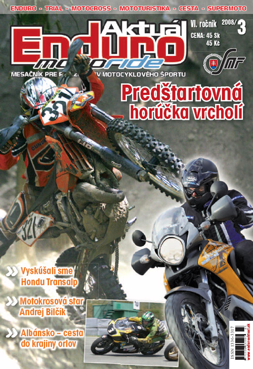  Titulná strana časopisu Enduro Aktuál Motoride