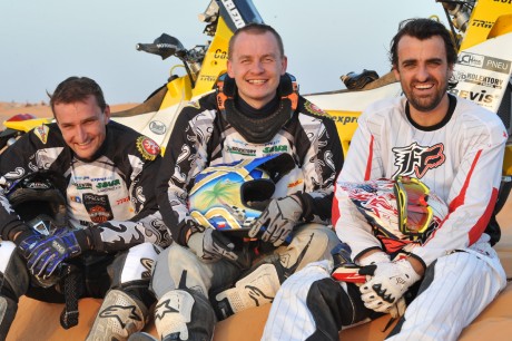  Jazdci českého KM Racing (zľava) Dušan Randýsek, David Pabiška, Ivan Jakeš