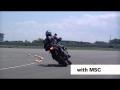 Bosch Motorcycle stability control (MSC): Brzdenie zadnou brzdou v náklone